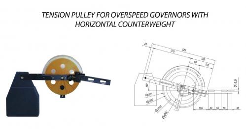 Tention Pulley for Overspeed Governor with Horizontal Counterweight